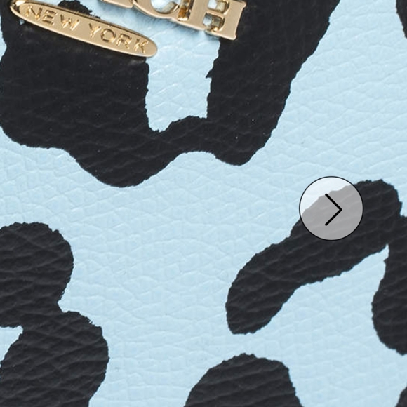 Coach Blue and Black Clutch with Leopard Print - Picture 3 of 10